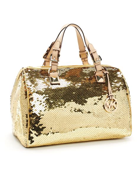 michael kors large grayson signature satchel gold chain tote|Michael Kors grayson satchel discontinued.